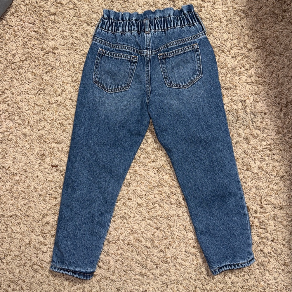 Size 5 girls Disney x Baby Gap fleece-lined jeans with Minnie Mouse embroidery. - Picture 5 of 6